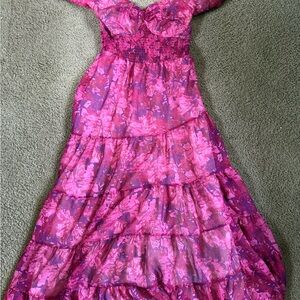 Amazon Women's Pink Floral Maxi Dress